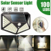 Lampa 100 LED cu panou solar, senzor de miscare